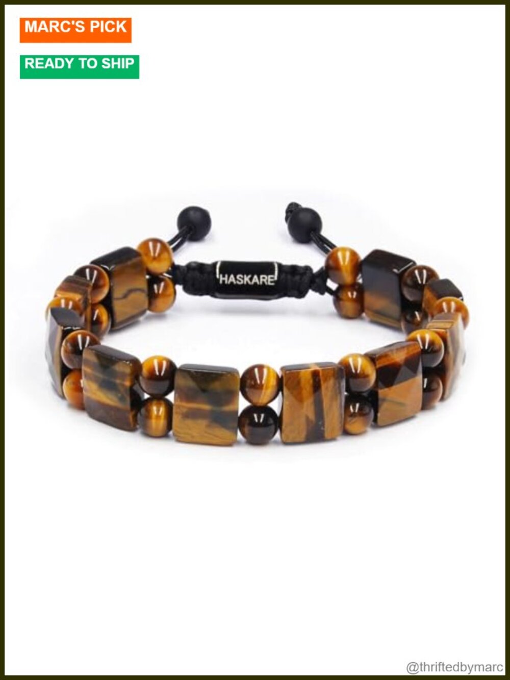 Natural Tiger Eye Stone Beaded Bracelet for Men Handmade Healing Energy